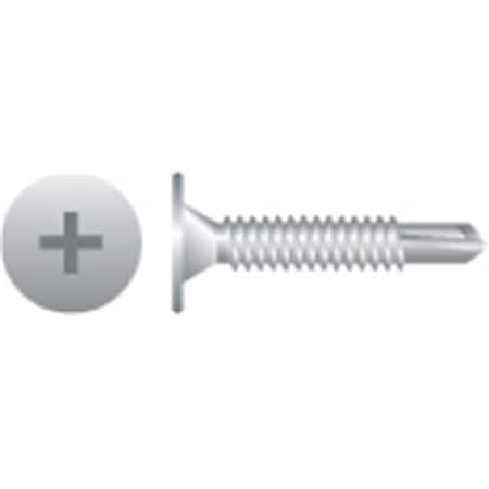 Strong-Point Self-Drilling Screw, #10-24 x 1-1/2 in, Steel, Zinc Plated Finish, Phillips Drive W106
